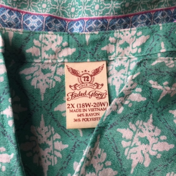 FADED GLORY Light teal top Size 2X - Picture 4 of 4